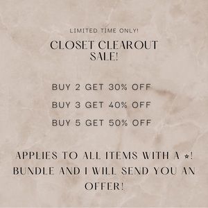 Closet Clearout Sale! Limited time only!